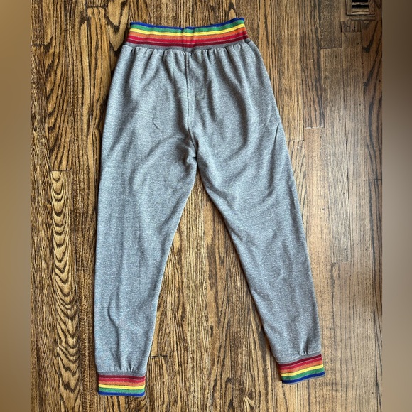 Aviator Nation Rainbow Ribbed Sweatpants Gray, Size Small - Picture 7 of 7